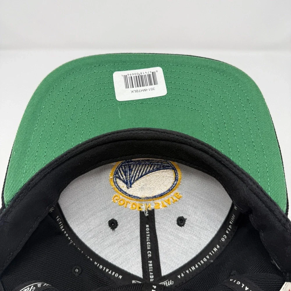 Golden State Warriors Hat Cap Snap Back Mens One Size Black NBA Mitchell & Ness